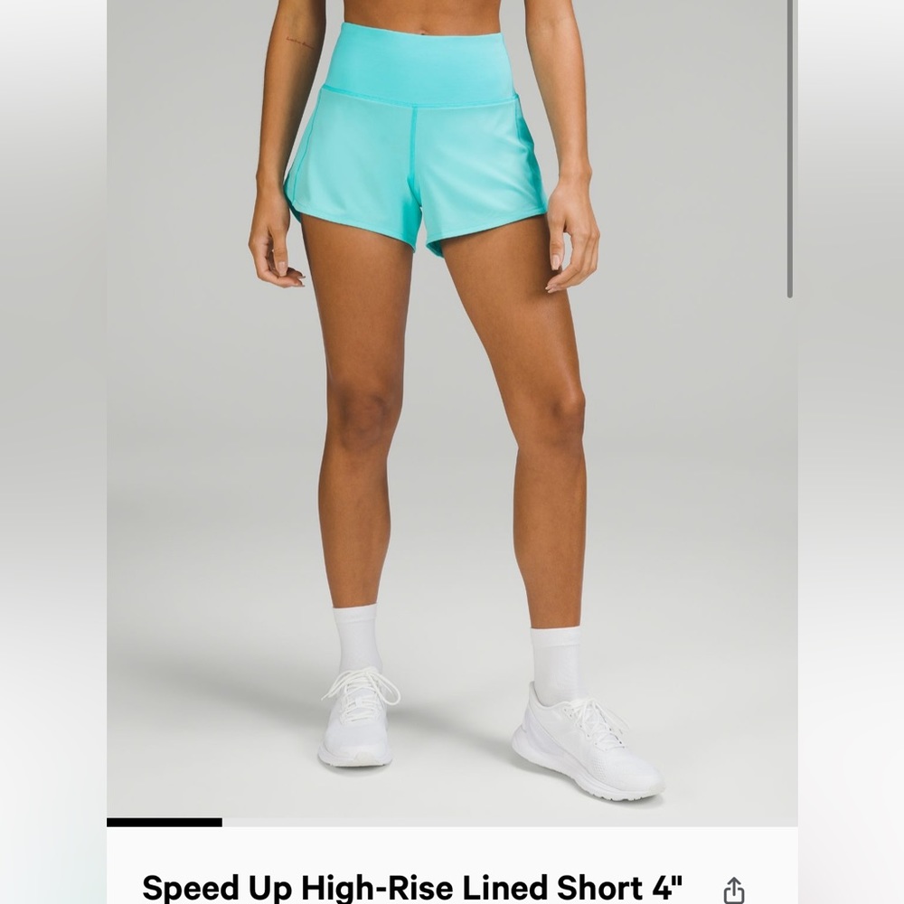 Speed- Up mid rise lines shorts 4” ELECTRIC TURQUOISE